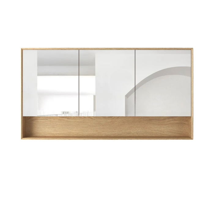 Brian Woodland Oak Mirrored Bathroom Shaving Cabinet 3-door