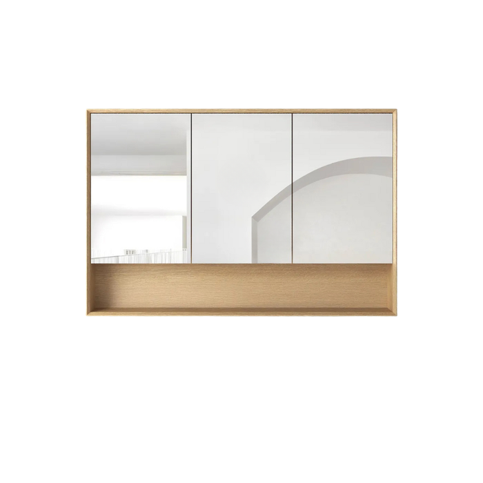 Brian Woodland Oak Mirrored Bathroom Shaving Cabinet 3-door