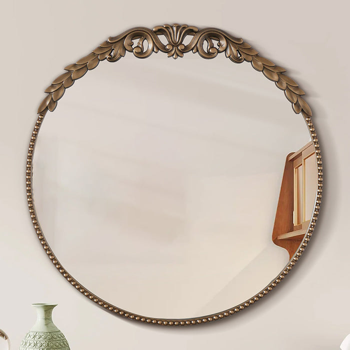 Allerey Ornate Bronze Round Wall Mirror