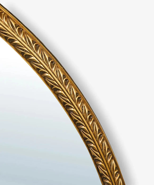 Brooks Round Antique Gold Wall Mirror