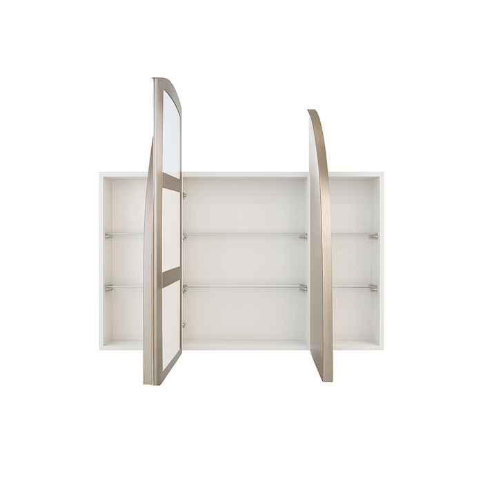 Merelle 3-Door Arch Brushed Nickel Mirror Cabinet