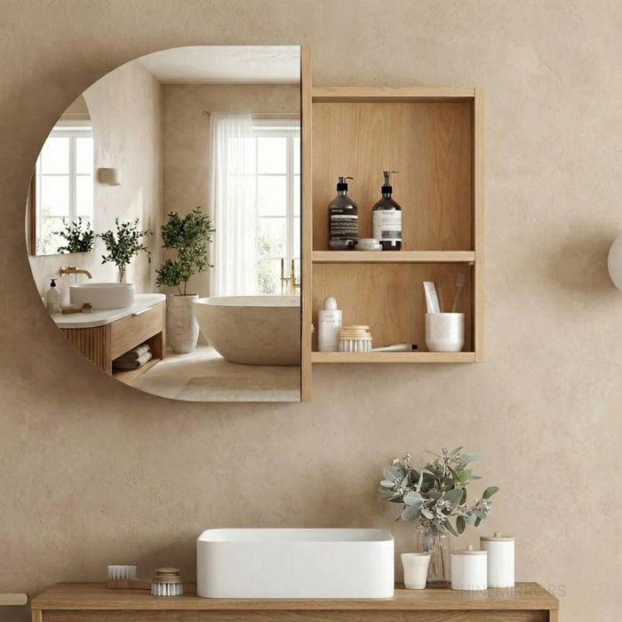 Bryson 2-door Woodland Oak Mirrored Bathroom Shaving Cabinet