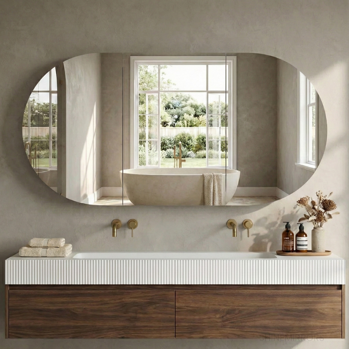 Bryson 3 Door Woodland Oak Mirrored Bathroom Shaving Cabinet