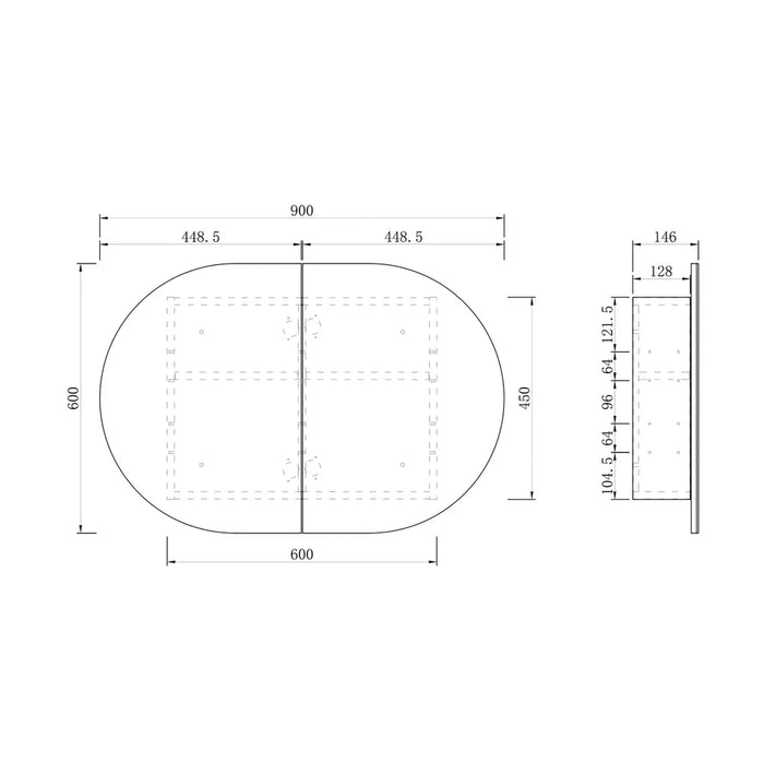 Bryson 2-door Woodland Oak Mirrored Bathroom Shaving Cabinet
