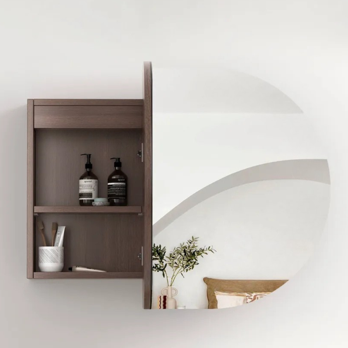 Bryson 2-door Sable Walnut Mirrored Bathroom Shaving Cabinet