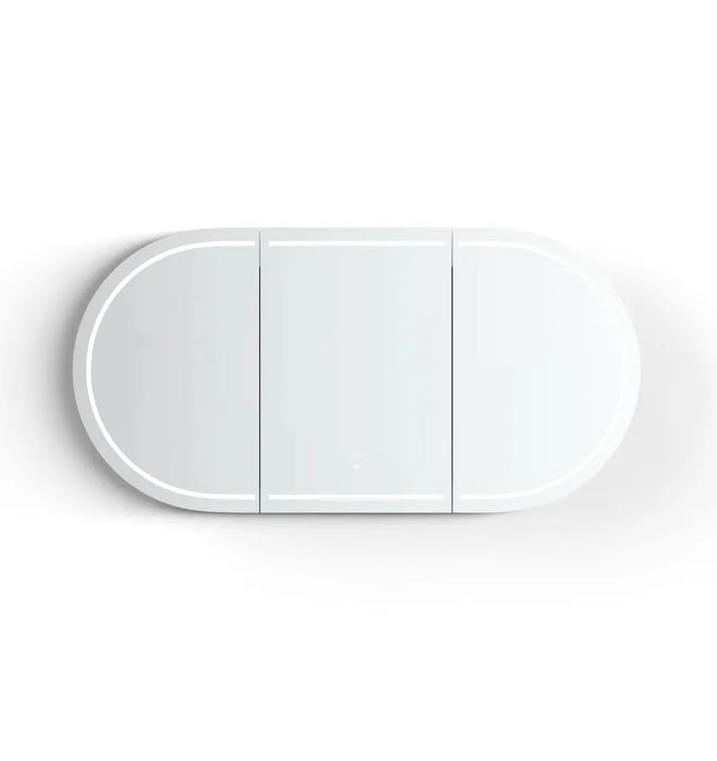 Bryson Woodland Oak LED Frontlit Mirrored Bathroom Shaving Cabinet 3-Door