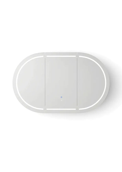 Bryson Woodland Oak LED Frontlit Mirrored Bathroom Shaving Cabinet 3-Door