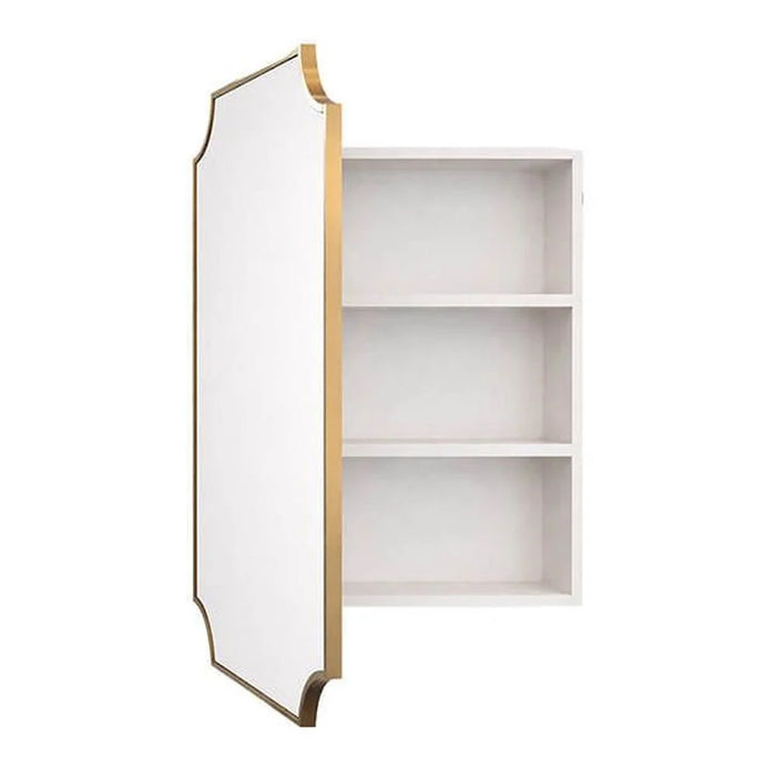 Hamilton Scalloped Brushed Brass Mirror Cabinet