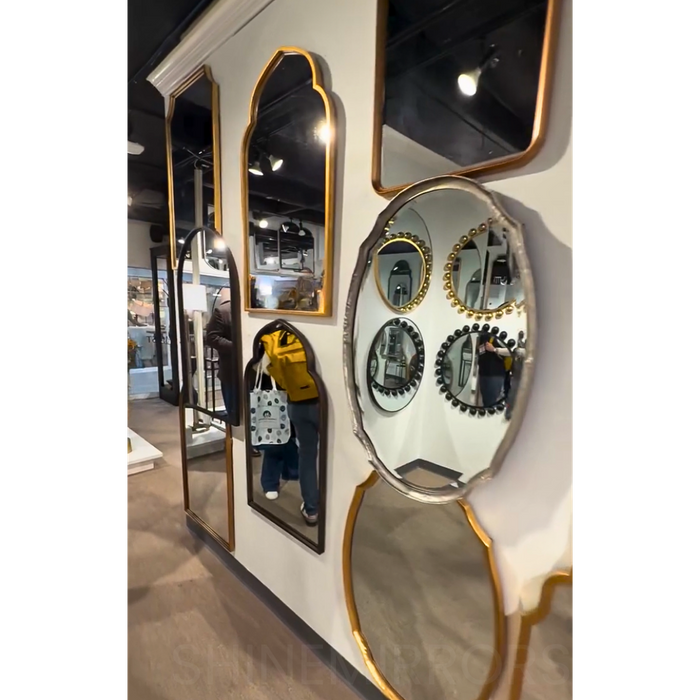 Calista Antique Gold Arched Wall Mirror