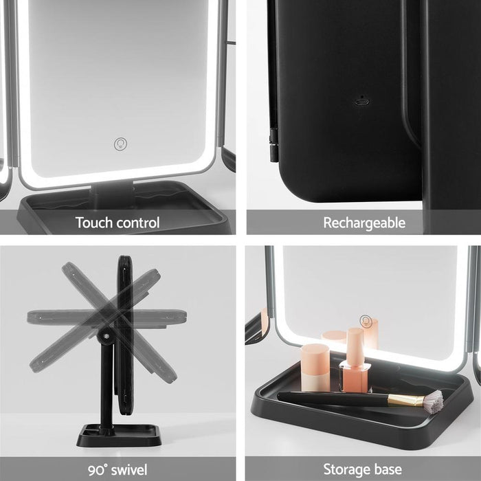 Cameron Tri-fold LED Makeup Vanity Mirror