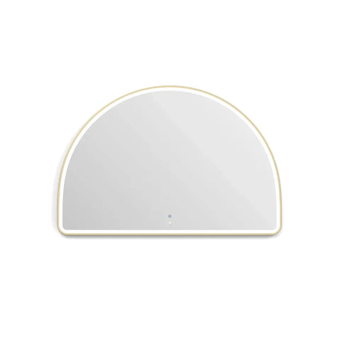 Cardi Arched Half Moon Frontlit LED Bathroom Mirror - Gold
