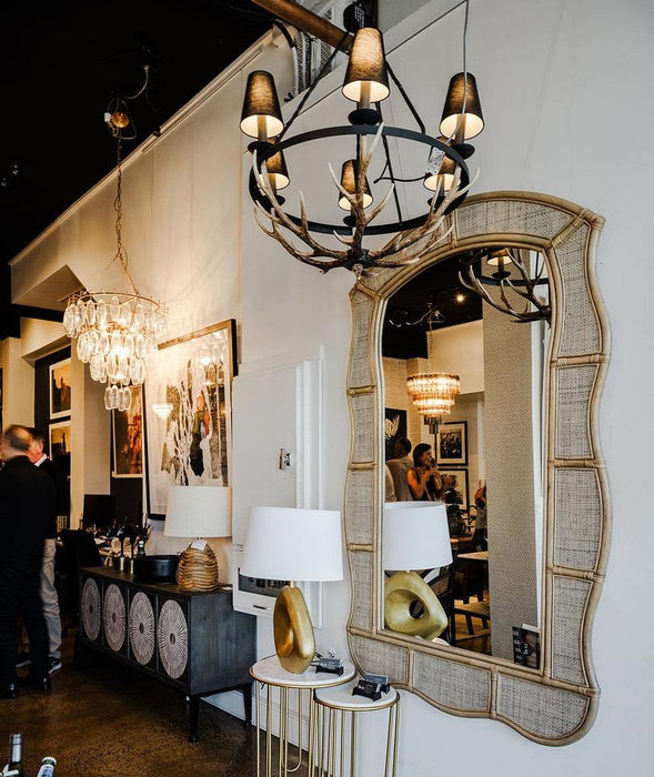 Cassius Light Rattan Wall Mirror
