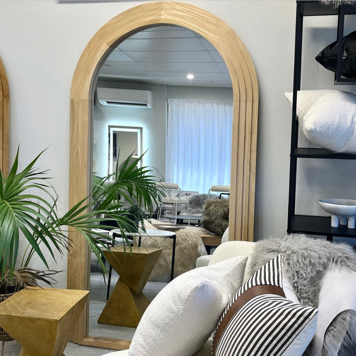 Cavalli Natural Arched Full-length Wall Mirror