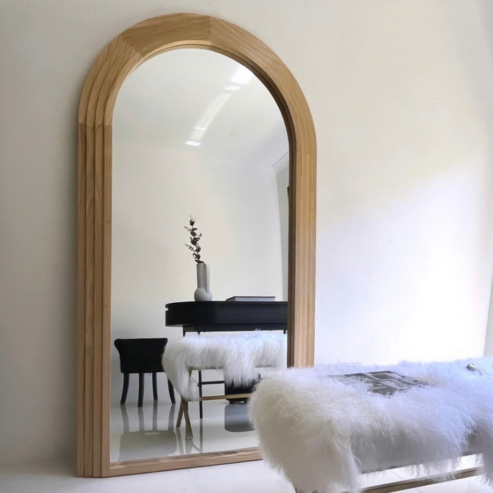 Cavalli Natural Arched Full-length Wall Mirror
