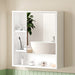 Cedrick White Wall-Mounted Bathroom Mirror Cabinet