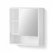 Cedrick White Wall-Mounted Bathroom Mirror Cabinet