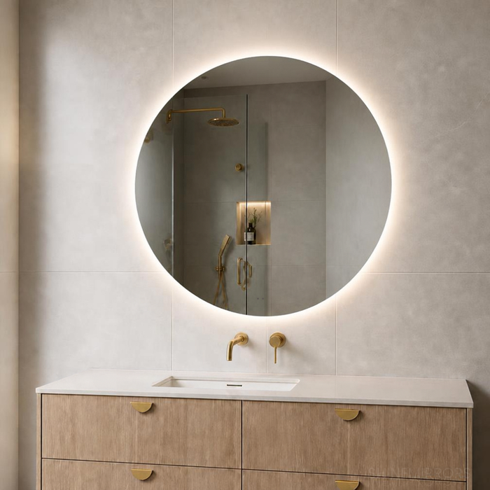 Celestine Round Backlit LED Frameless Bathroom Mirror