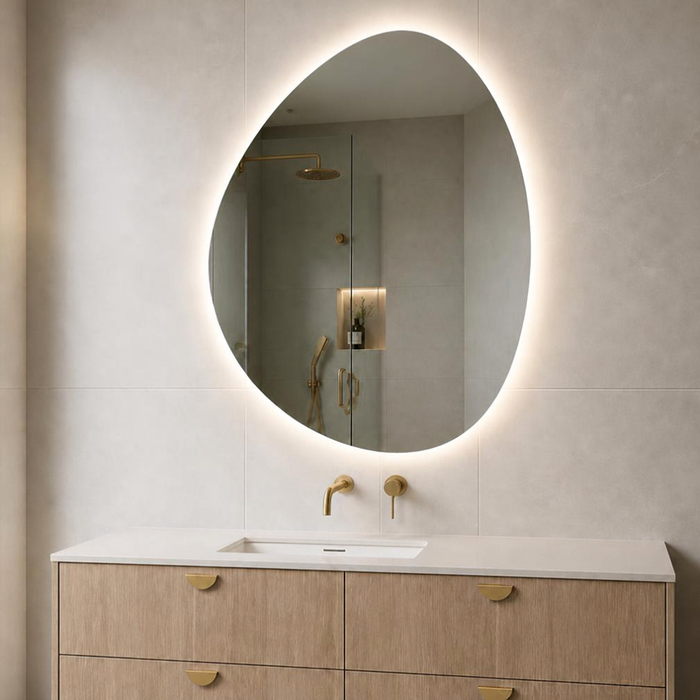 Charbella Organic Backlit LED Frameless Bathroom Mirror