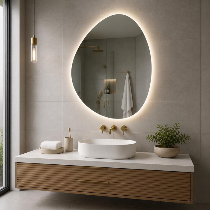 Charbella Organic Backlit LED Frameless Bathroom Mirror