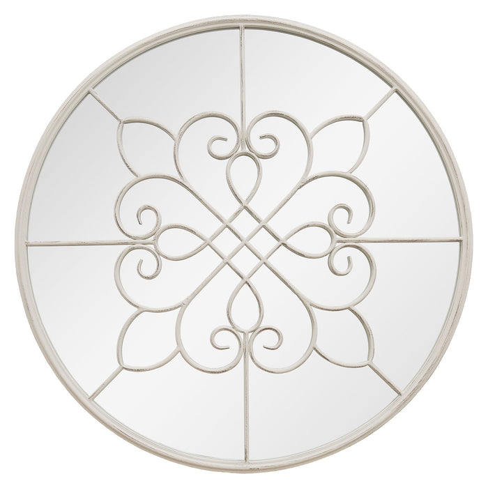 Claudia Round White Wall Mirror
