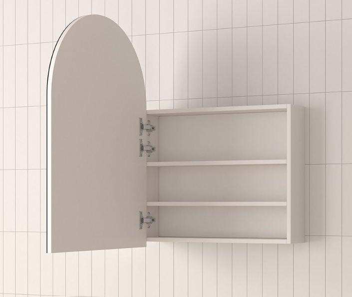 Dana Matte White Arch Mirror Cabinet