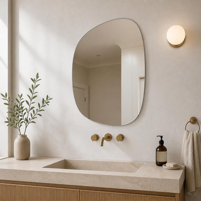 Diana Frameless Organic Pebble Bathroom Mirror