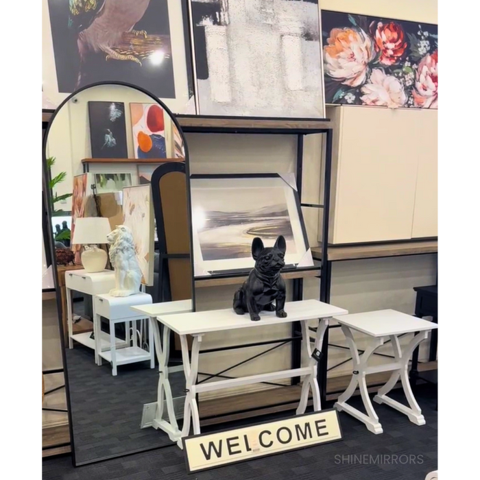 Kirby Black Arch Floor Mirror