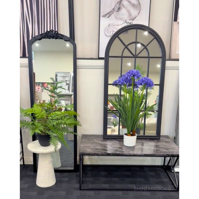 Janina Black Arched Full Length Wall Mirror