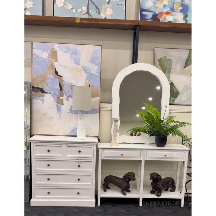 Elysian White Arched Wall Mirror