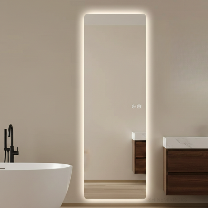 Elani Rectangle Full-Length LED Frameless Wall Mirror