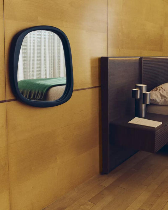 Elara Teak Black Wall Mirror