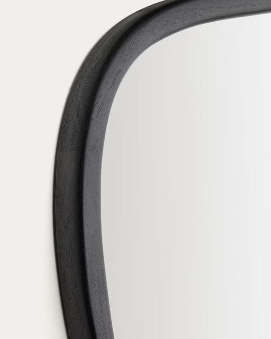 Elara Teak Black Wall Mirror