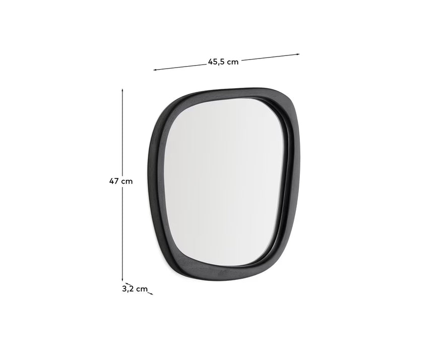 Elara Teak Black Wall Mirror