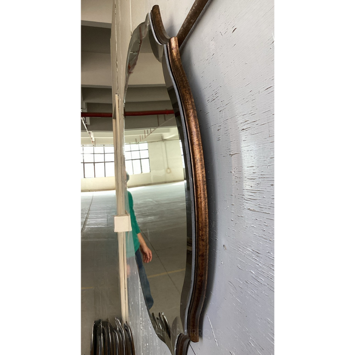 Elena Large Oval Antiqued Bronze Wall Mirror