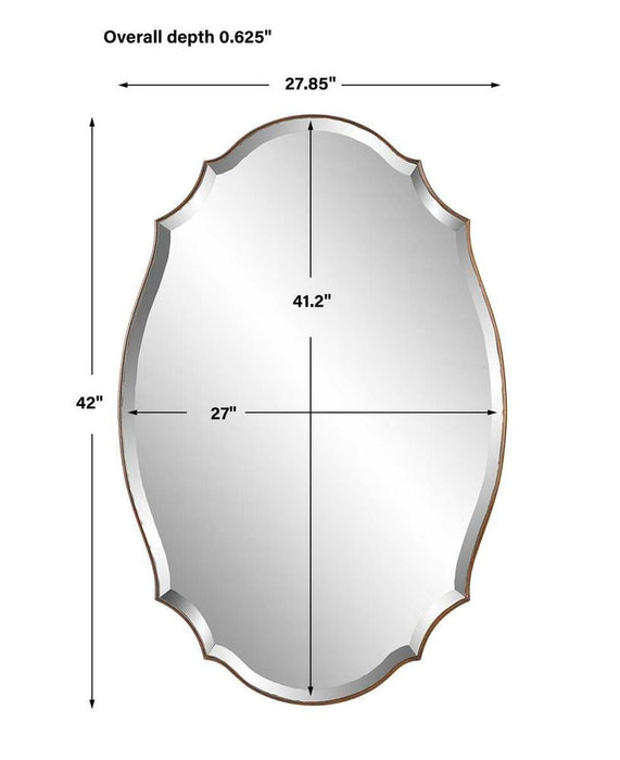 Elena Large Oval Antiqued Bronze Wall Mirror