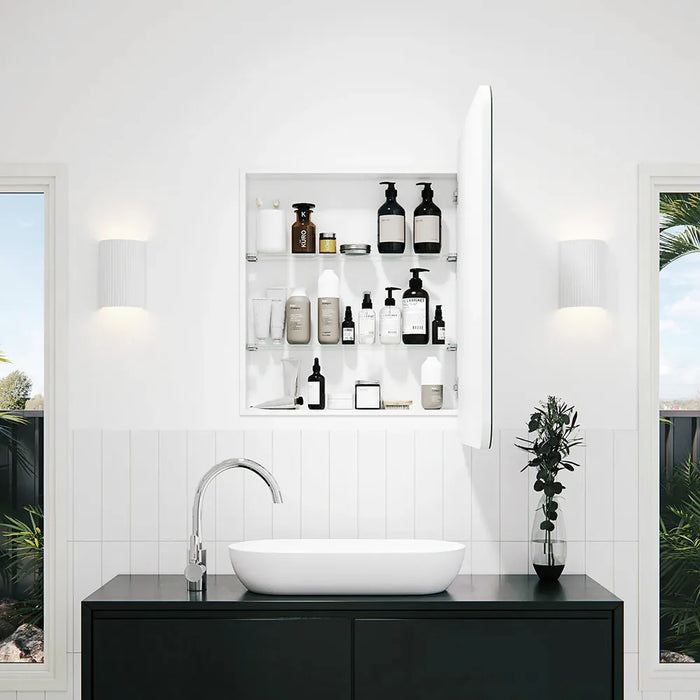 Elijah Single Door Frameless Rectangle Mirror Cabinet