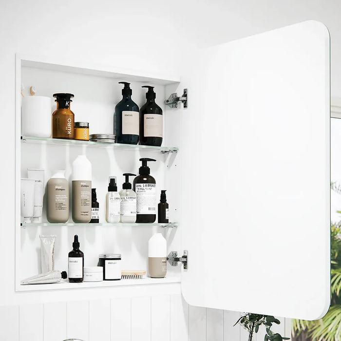 Elijah Single Door Frameless Rectangle Mirror Cabinet