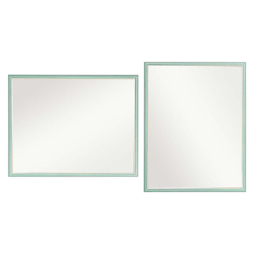 Eliza Turquoise Wood Toned Wall Mirror - Set of 2