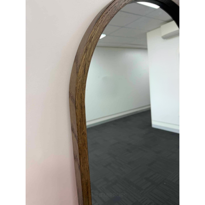 Everden Walnut Arched Full-Length Wall Mirror