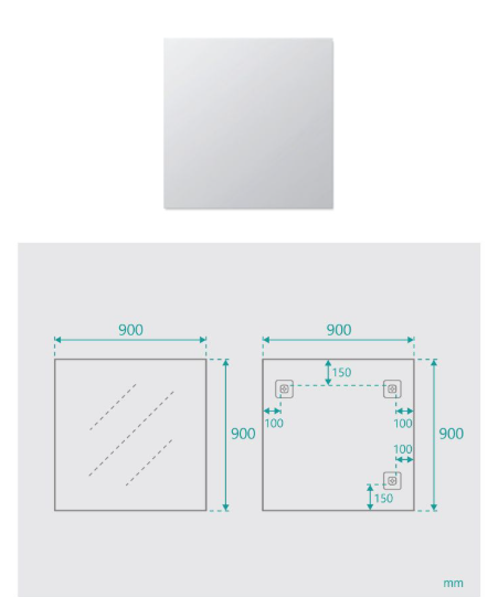 Alvin Frameless Square Wall Mirror