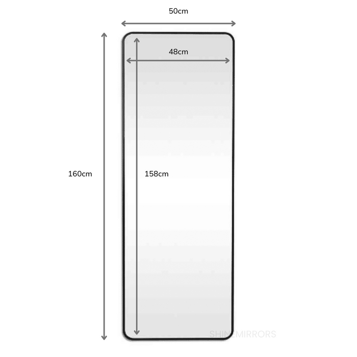 Ferrer Black Full Length Wall Mirror