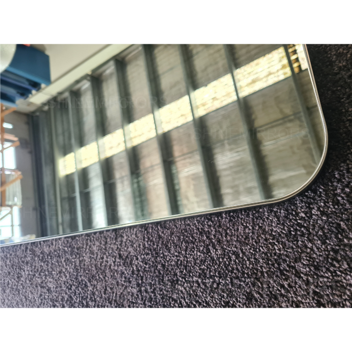 Flordeliza Brushed Gunmetal Framed Rectangle Wall Mirror