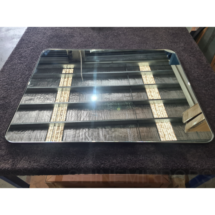 Flordeliza Brushed Gunmetal Framed Rectangle Wall Mirror