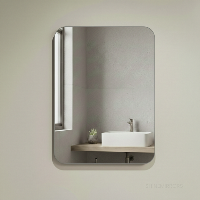 Flordeliza Brushed Nickel Framed Rectangle Wall Mirror