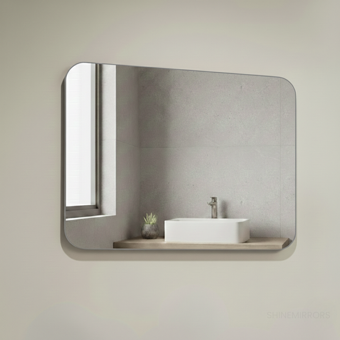 Flordeliza Brushed Nickel Framed Rectangle Wall Mirror