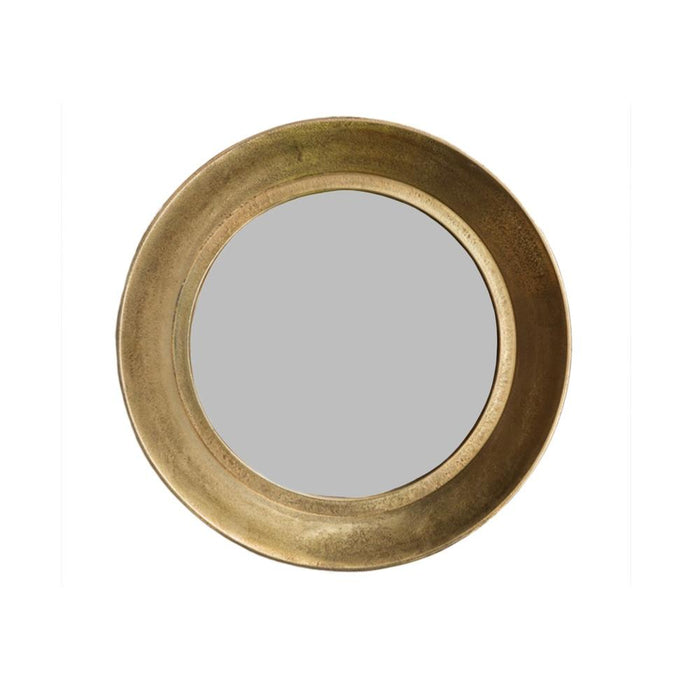 Xandra Round Antique Brass Wall Mirror