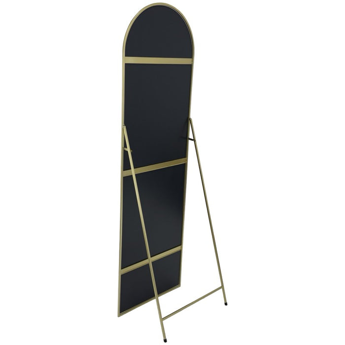 Nickly Gold Arched Floor Standing Mirror