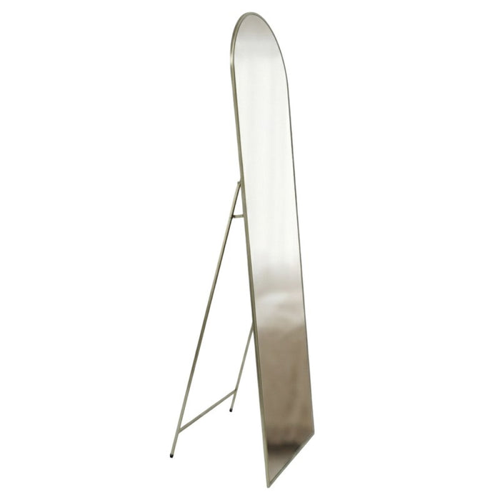 Nickly Gold Arched Floor Standing Mirror