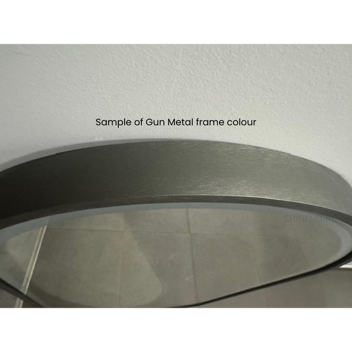 Cooper Arched Frontlit LED Bathroom Mirror Gun Metal
