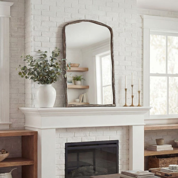 Uttermost Hammered Antique Nickel Arch Wall Mirror